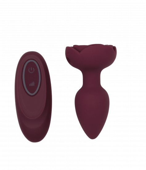 Rose Flash Light Up Butt Plug z gumbom na dotik (9,5 cm)