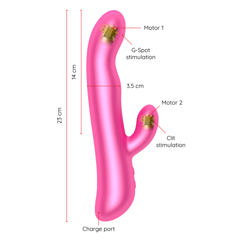 Vrtljivi vibrator Oninder z mobilno aplikacijo (23 cm)