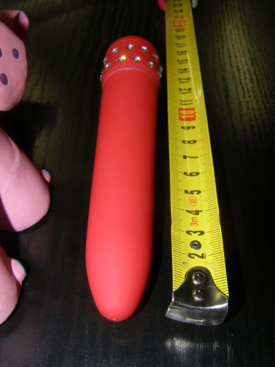 Diamantni vibrator, rdeč, 15 cm