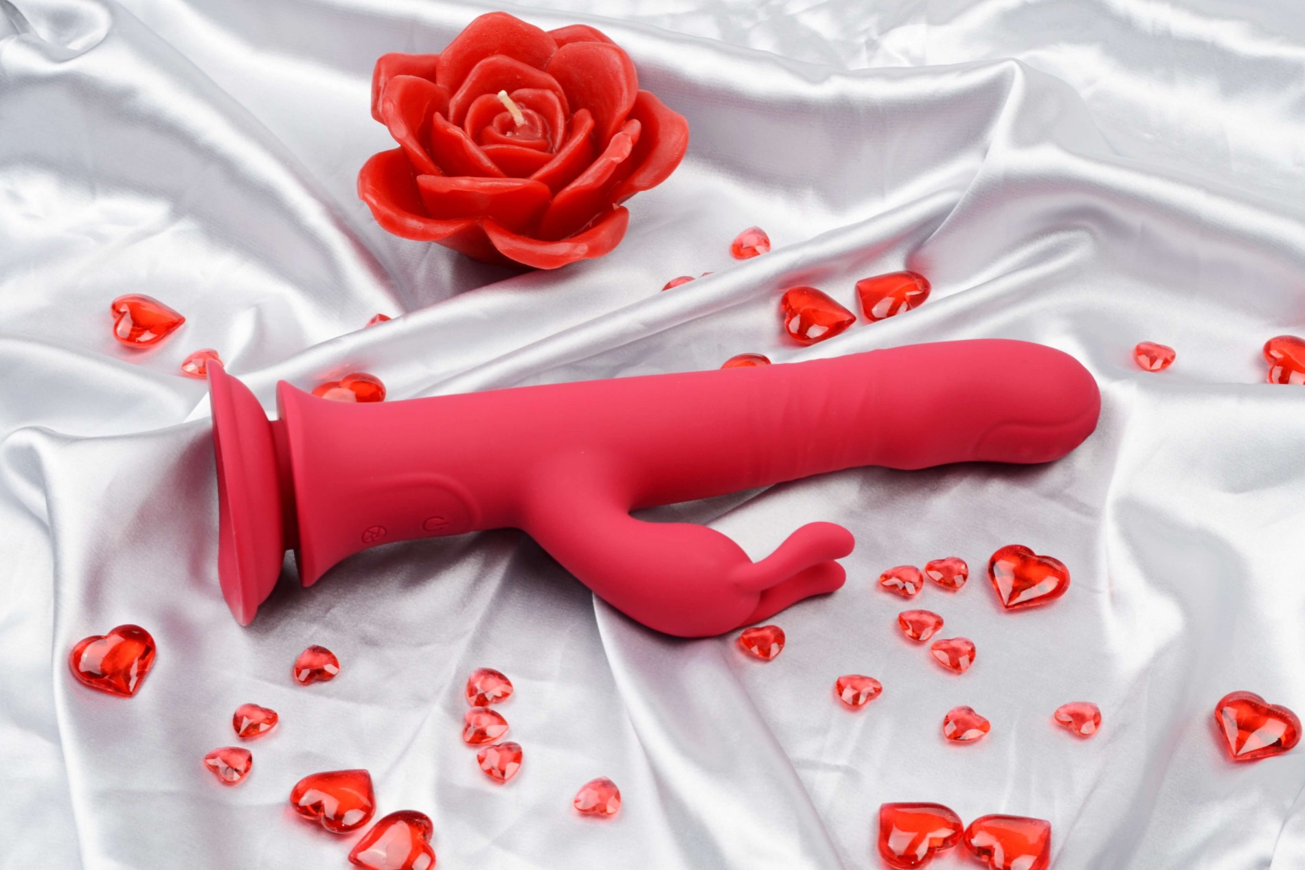 Aphrodite Bunny Twister vrtljivi klitorisni vibrator s priseskom (24 cm) + ToyCleaner 75ml darilo