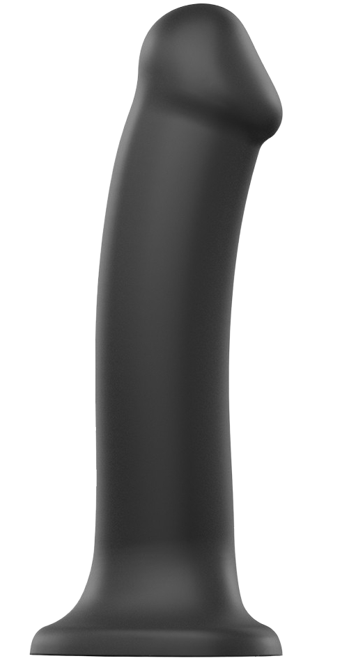 Strap-On-Me prilagodljiv dvojni silikonski dildo (20 cm), črn + Toycleaner darilo