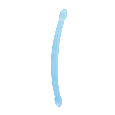 Dvostranski Flexi Duo gel dildo (42 cm), moder