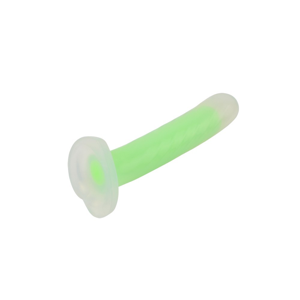 Svetleč dildo s priseskom Green Radiation (17 cm)