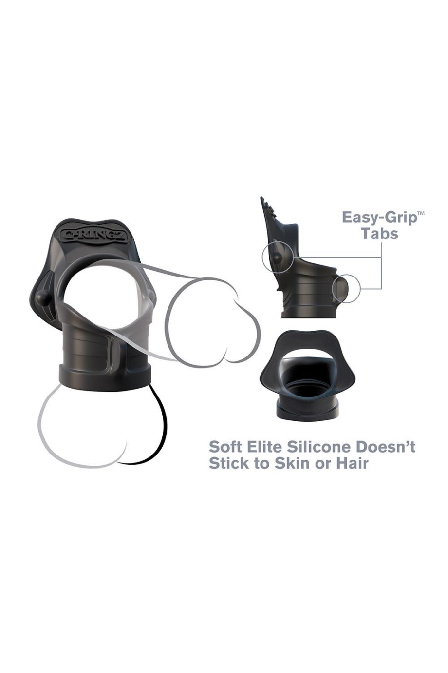 FANTASY C-RINGZ ROCK HARD OBROČEK & NATAHOVALEC MOD ČRNA