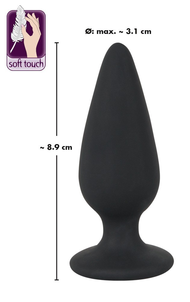 Črni analni čep Black Velvets 75g