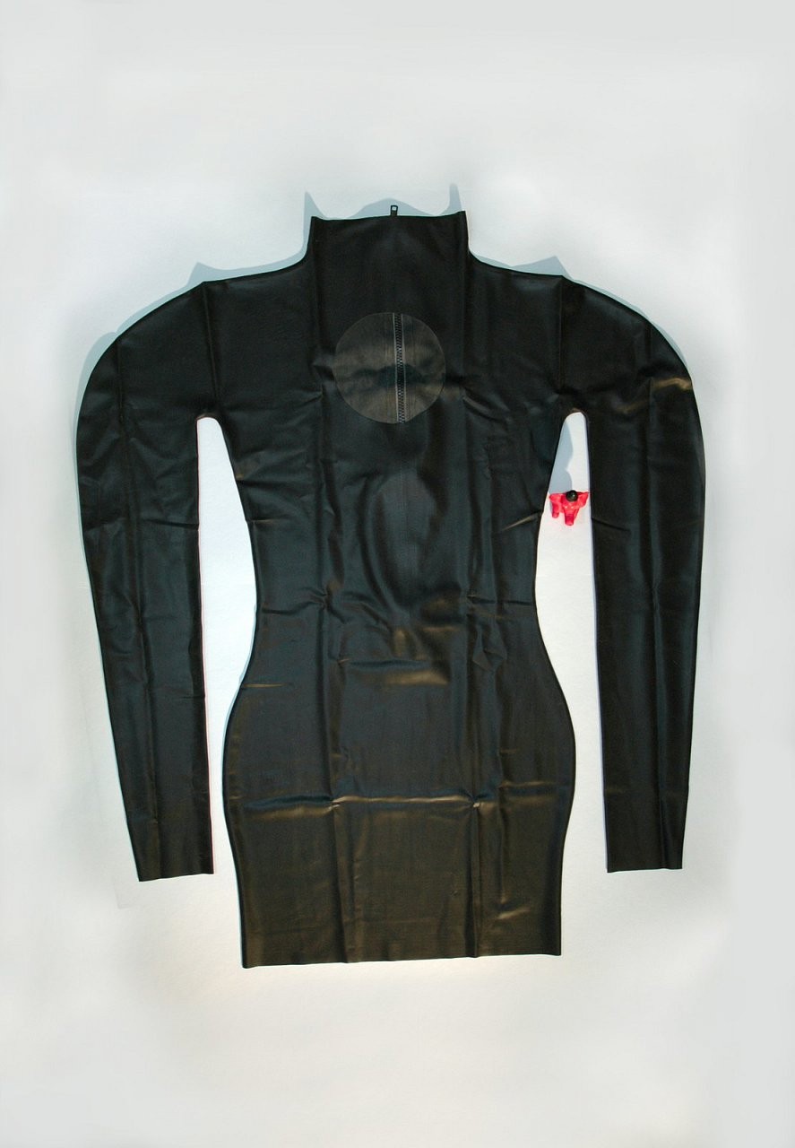 Lateks obleka z dolgimi rokavi na sprednji strani