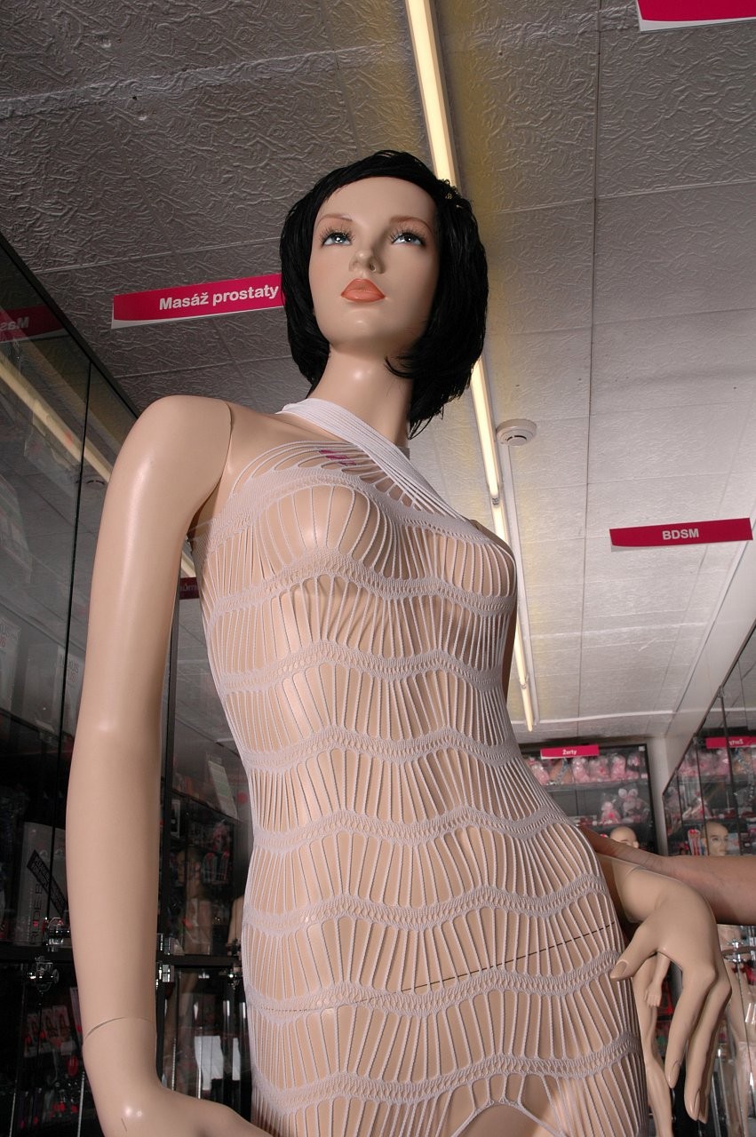 Kombinezon iz mreže Wavy Stripes, bel