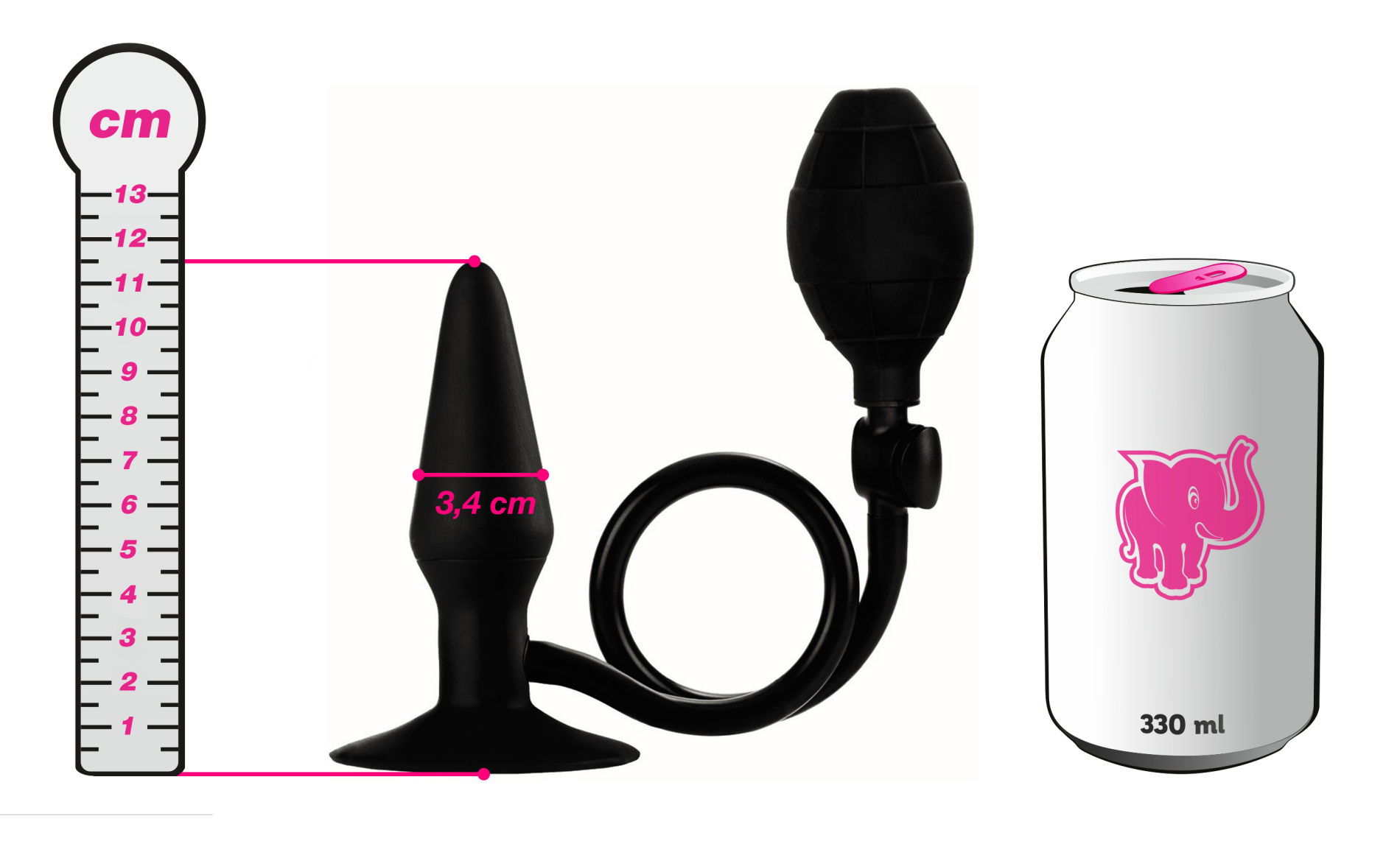 Napihljiv analni čep Booty Pumper, lahko