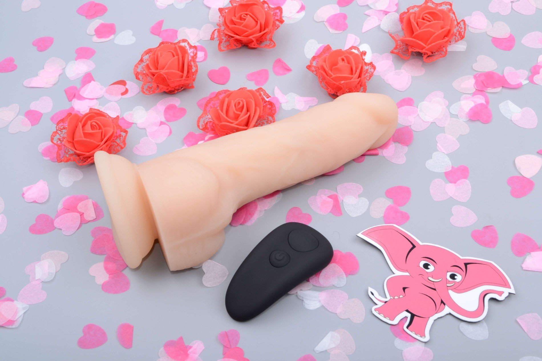 Realističen dvojni silikonski rotacijski vibrator z daljinskim upravljalnikom Real Rock