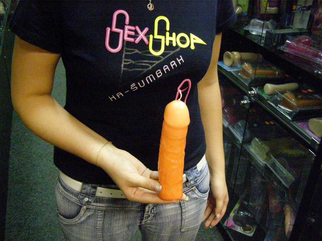 Šala. Sveča iz voska za penis 18 cm