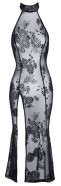 Dolga obleka Noir Transparent Flower
