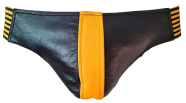 ROUGE Leather Jocks with Stripe Black/Yellow