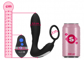 Analni čep Load of Pleasure z erekcijskim obročkom in daljinskim upravljalnikom (14,5 cm)