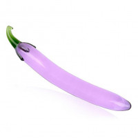 Stekleni dildo Mr. Eggplant (19 cm)
