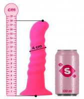 Silikonski dildo s priseskom Hot Pink (18 cm) + darilo