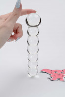 Stekleni Dildo Icicles št. 3 (20 cm) + darilni paket za igrače