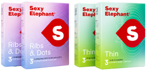 Komplet štirih pakiranj kondomov Sexy Elephant Mix (12 kosov)