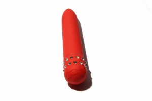 Diamantni vibrator, rdeč, 15 cm