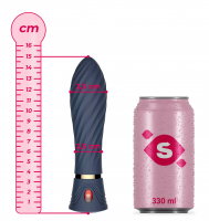 Dvojni silikonski vibrator Blue Velvet (15 cm) + darilo za igrače